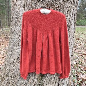 Lauren Conrad. Burnt Orange Sparkle Mock Neck Sweater. Size XL. Like NEW!